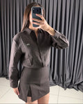 Black Lacoste Linen blouse