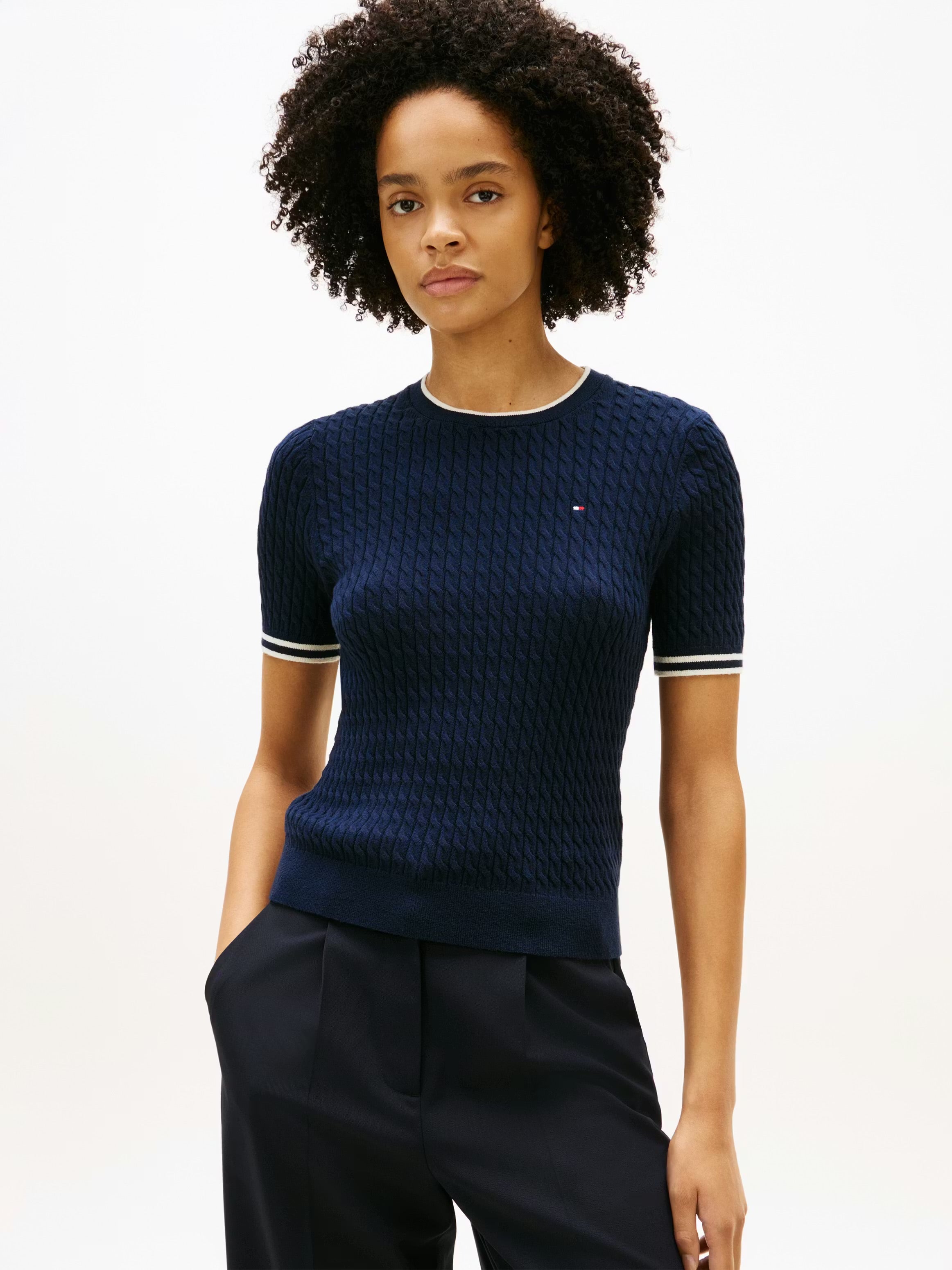 Tommy cable-knit short sleeve