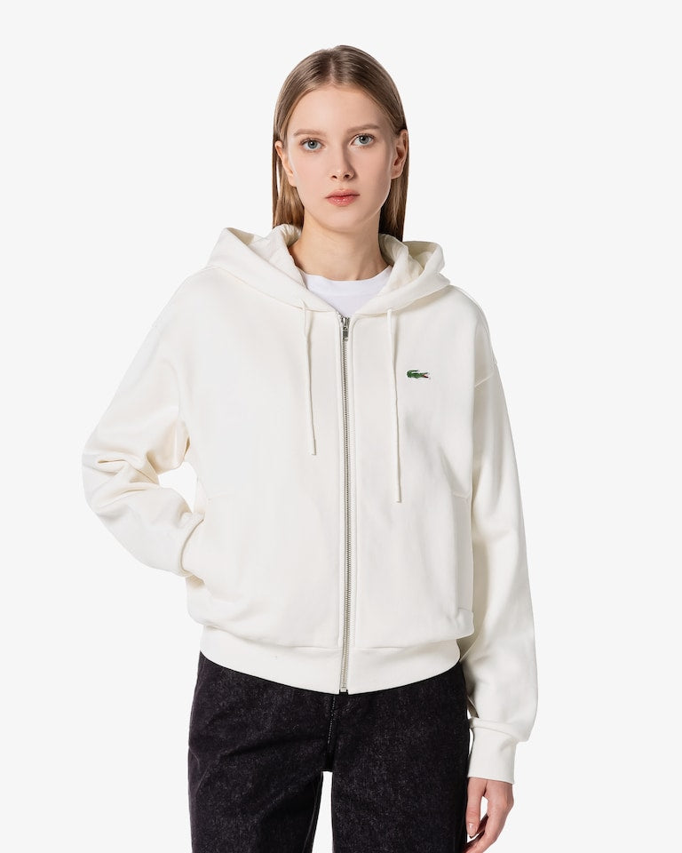 White Zip-Up Hoodie Jacket