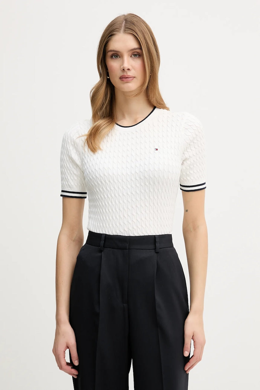 Tommy cable-knit short sleeve