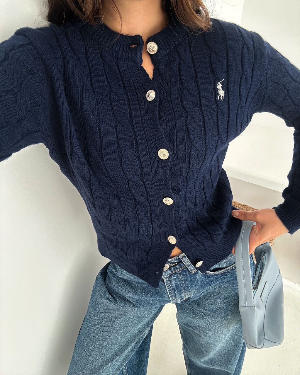 ‏V Polo Cardigan