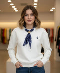 Classic Polo Sweatshirt with Scarf